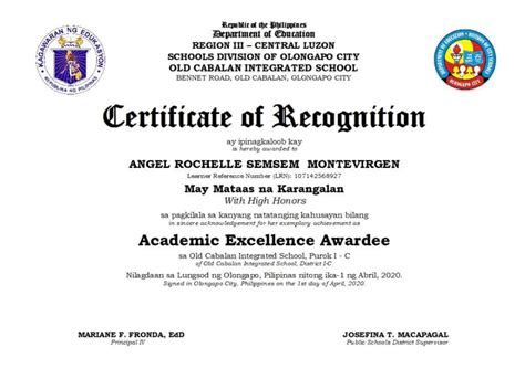 Guidelines in Making DepEd Certificates .